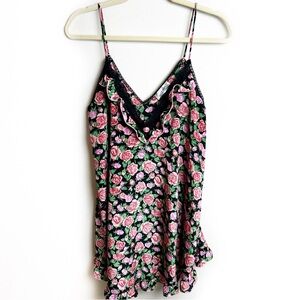 Vintage Lily of France slip dress pink roses size: M
